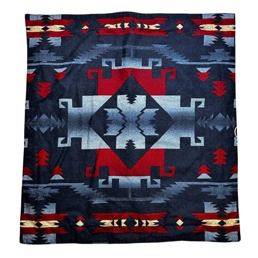 Ralph Lauren Cartwright Blue Aztec Pillow Shams Valance VTG Set of 4